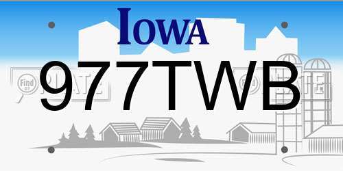 977TWB Iowa License Plate