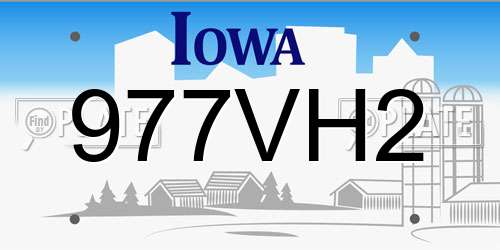 977VH2 Iowa License Plate