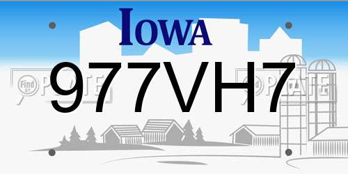 977VH7 Iowa License Plate
