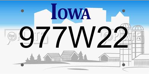 977W22 Iowa License Plate