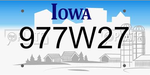977W27 Iowa License Plate