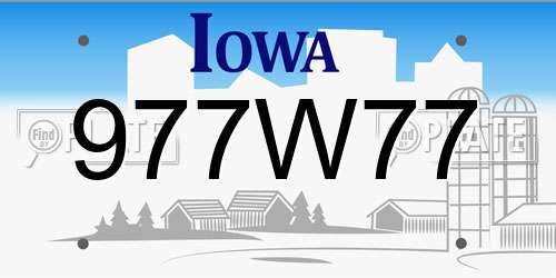 977W77 Iowa License Plate