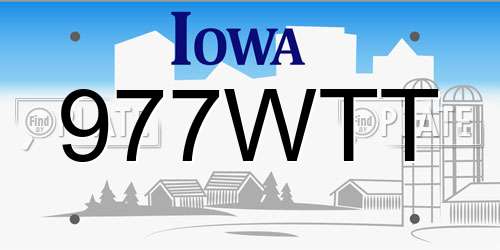 977WTT Iowa License Plate