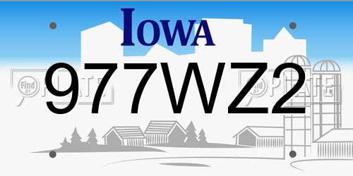 977WZ2 Iowa License Plate