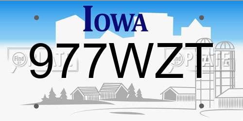 977WZT Iowa License Plate