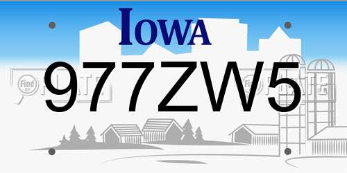 977ZW5 Iowa License Plate