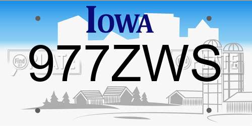 977ZWS Iowa License Plate