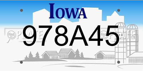 978A45 Iowa License Plate