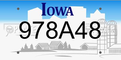 978A48 Iowa License Plate