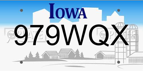 979WQX Iowa License Plate