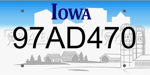 97AD470 Iowa License Plate