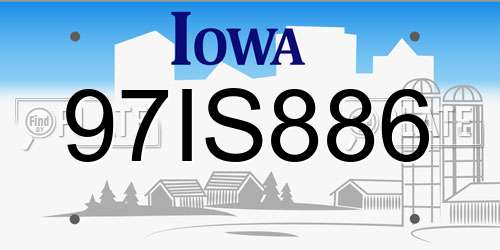 97IS886 Iowa License Plate