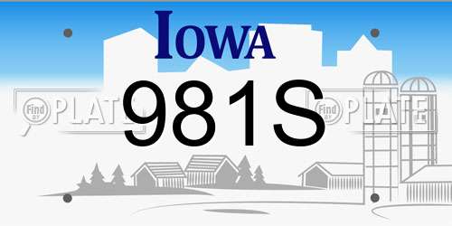 981S Iowa License Plate