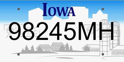98245MH Iowa License Plate