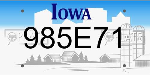 985E71 Iowa License Plate