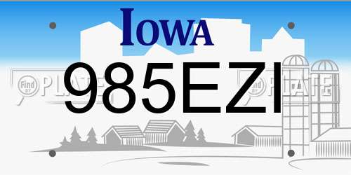 985EZI Iowa License Plate