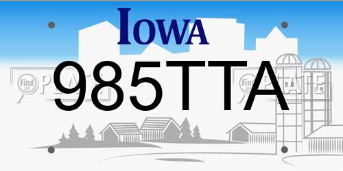 985TTA Iowa License Plate