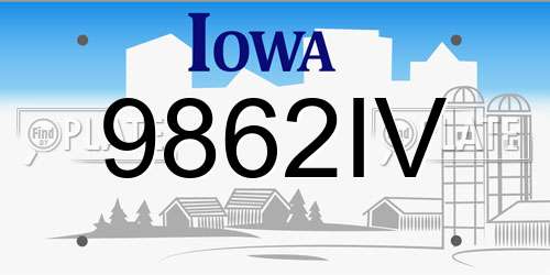 9862IV Iowa License Plate