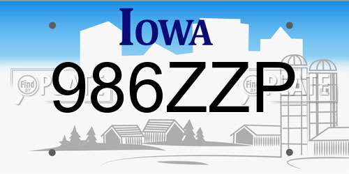 986ZZP Iowa License Plate