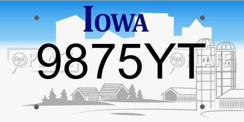 9875YT Iowa License Plate