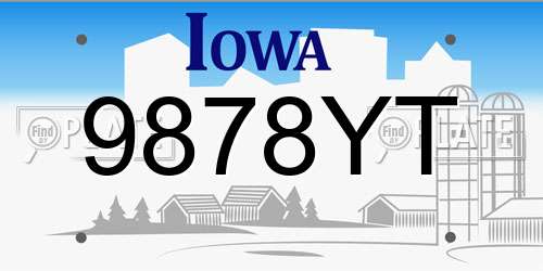 9878YT Iowa License Plate