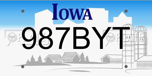 987BYT Iowa License Plate