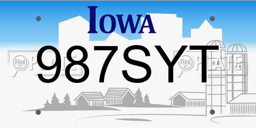 987SYT Iowa License Plate