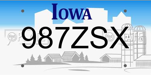 987ZSX Iowa License Plate