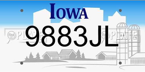 9883JL Iowa License Plate