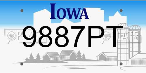 9887PT Iowa License Plate
