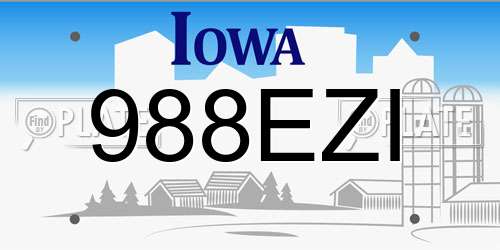 988EZI Iowa License Plate