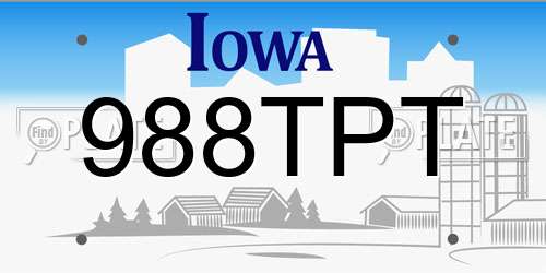 988TPT Iowa License Plate