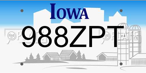 988ZPT Iowa License Plate
