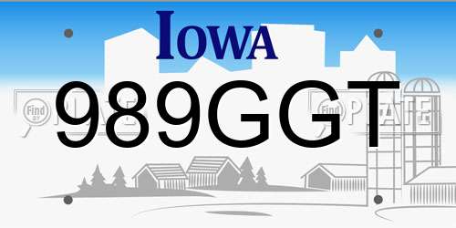 989GGT Iowa License Plate