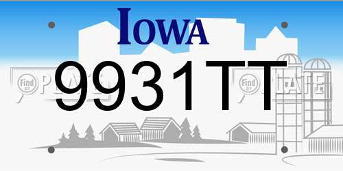 9931TT Iowa License Plate