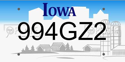 994GZ2 Iowa License Plate