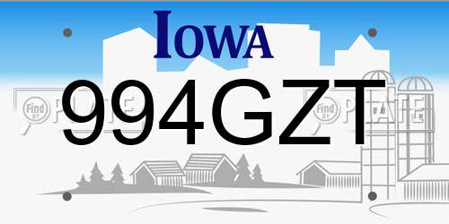 994GZT Iowa License Plate