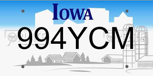 994YCM Iowa License Plate