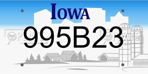 995B23 Iowa License Plate