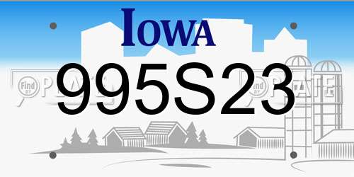 995S23 Iowa License Plate