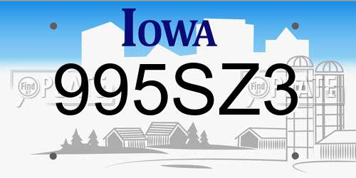 995SZ3 Iowa License Plate