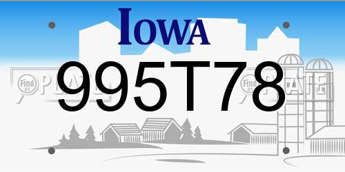 995T78 Iowa License Plate