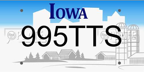 995TTS Iowa License Plate