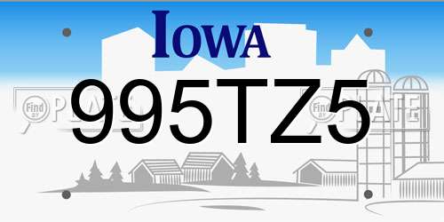 995TZ5 Iowa License Plate