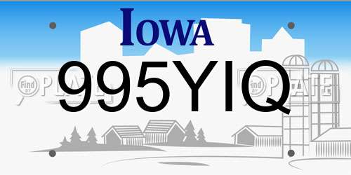 995YIQ Iowa License Plate