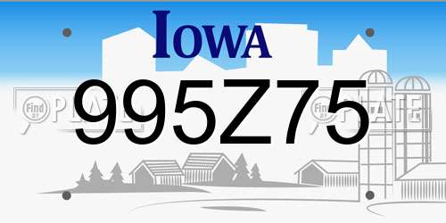 995Z75 Iowa License Plate