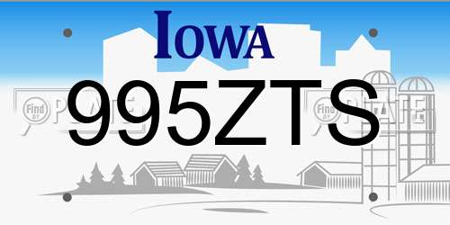 995ZTS Iowa License Plate