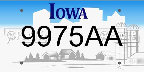 9975AA Iowa License Plate