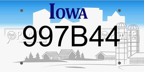 997B44 Iowa License Plate