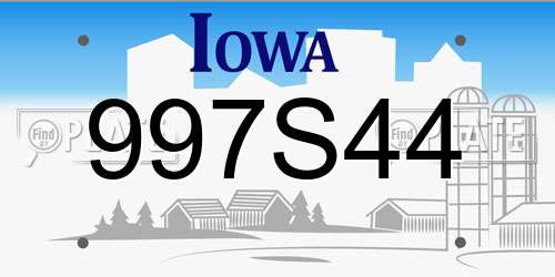 997S44 Iowa License Plate